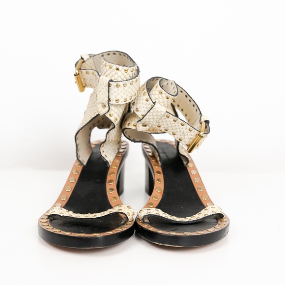 Isabel Marant -Jaeryn studded snake-effect leather - Picture 1 of 8
